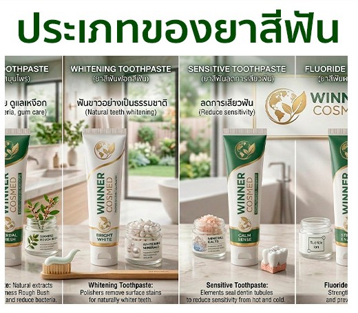 ประเภทของยาสีฟันที่ได้รับความนิยมในปัจจุบัน